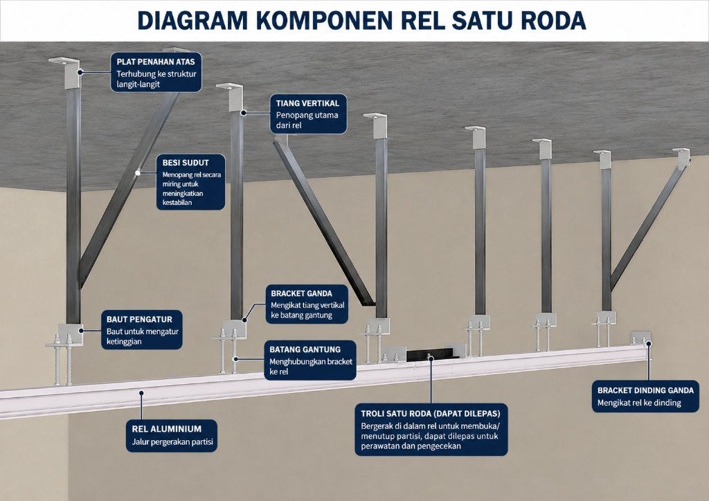 Operable Wall Bracket & Batang Gantung Berulir - Langkah 2